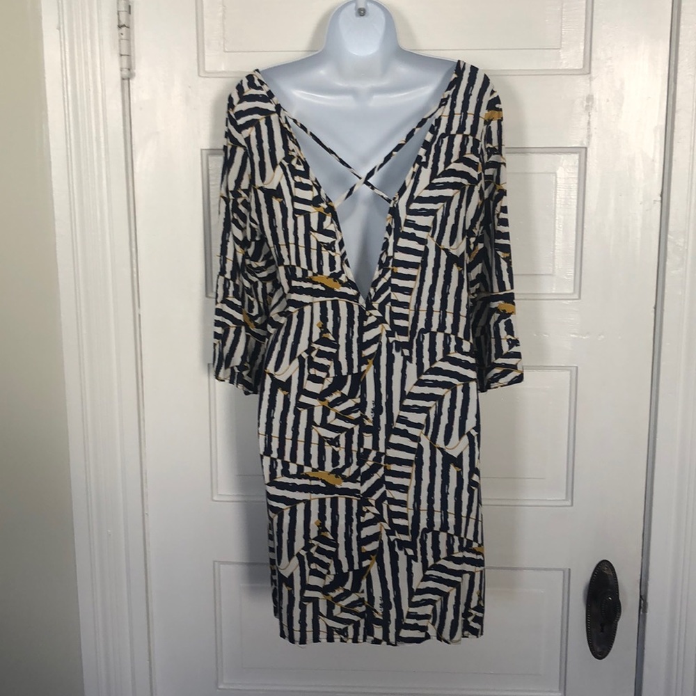 Multi colored open back shift dress